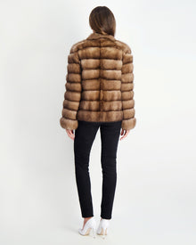 Horizontal Russian Sable Jacket | Women | Light Brown (V1)