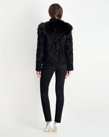 Lamb Sections Jacket With Fox Trim | Women | Black