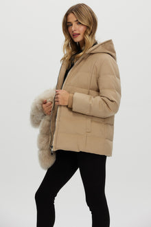 Loro Piana Cashmere Quilted Down Parka With Detachable Select Cashmere Goat Vest (2 Pcs) | Women | Taupe x Light Beige