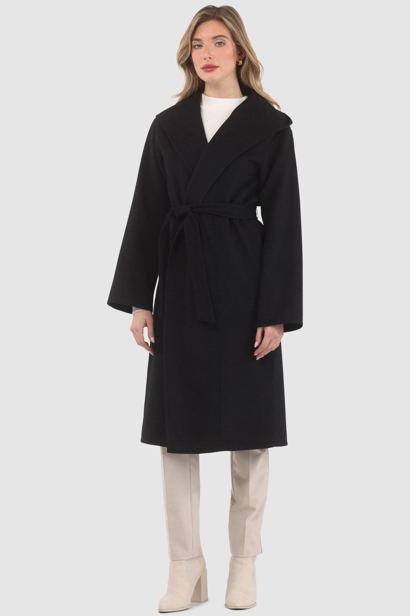 Loro Piana Wool Belted Short Coat | Women | Black