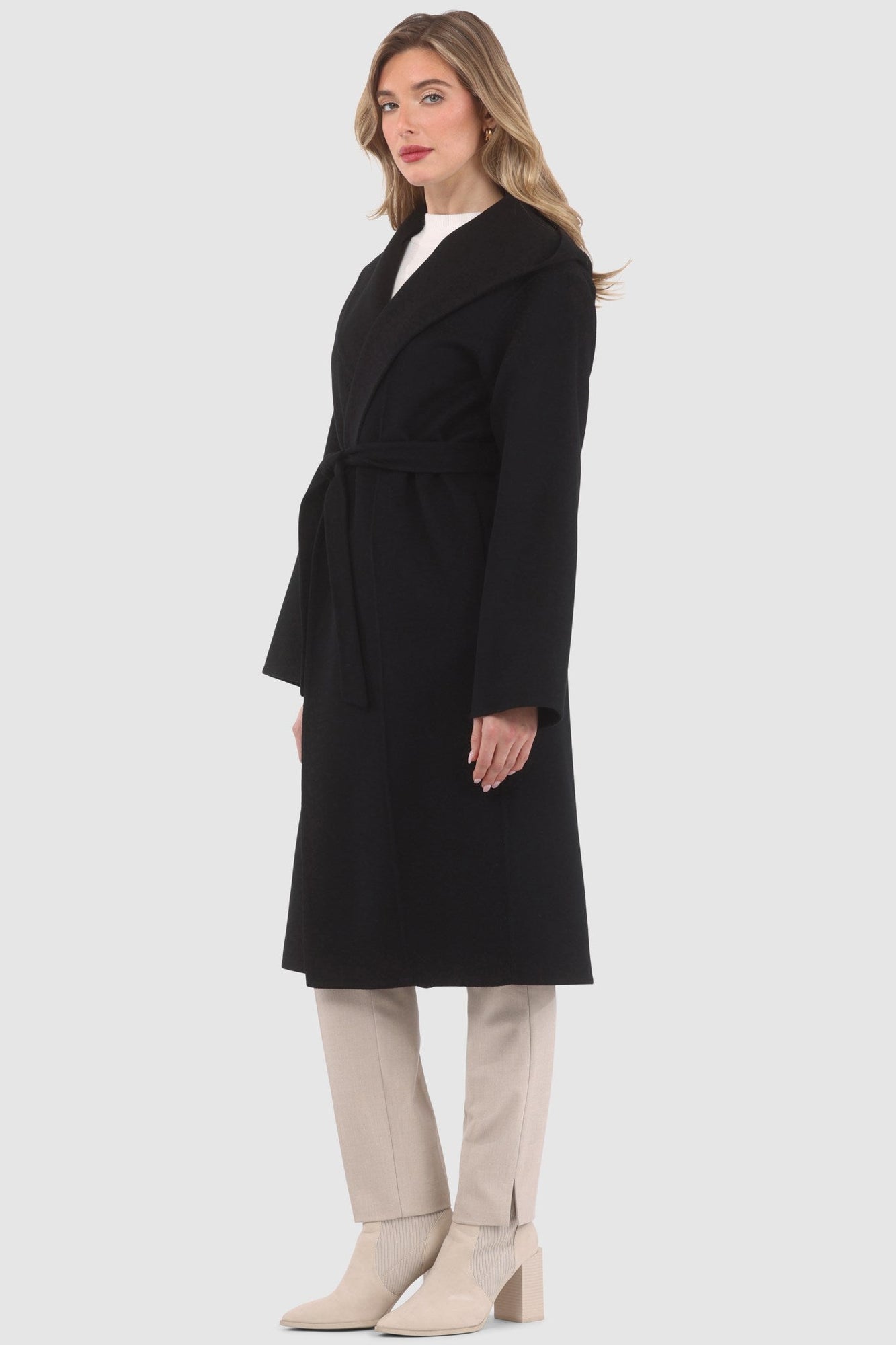 Loro Piana Wool Belted Short Coat | Women | Black