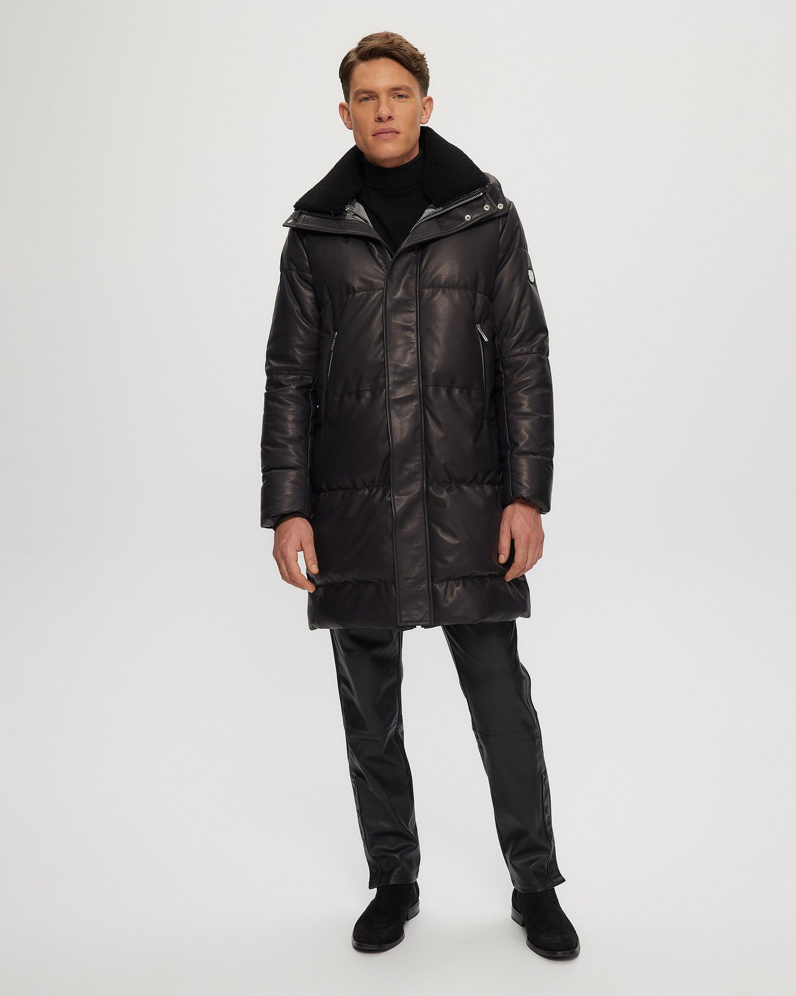 Après-Ski Parka With Detachable Select Shearling Lamb Collar | Men | Dark Charcoal x Black