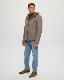 Fabric Parka With Select Shearling Lamb Lining | Men | Light Brown