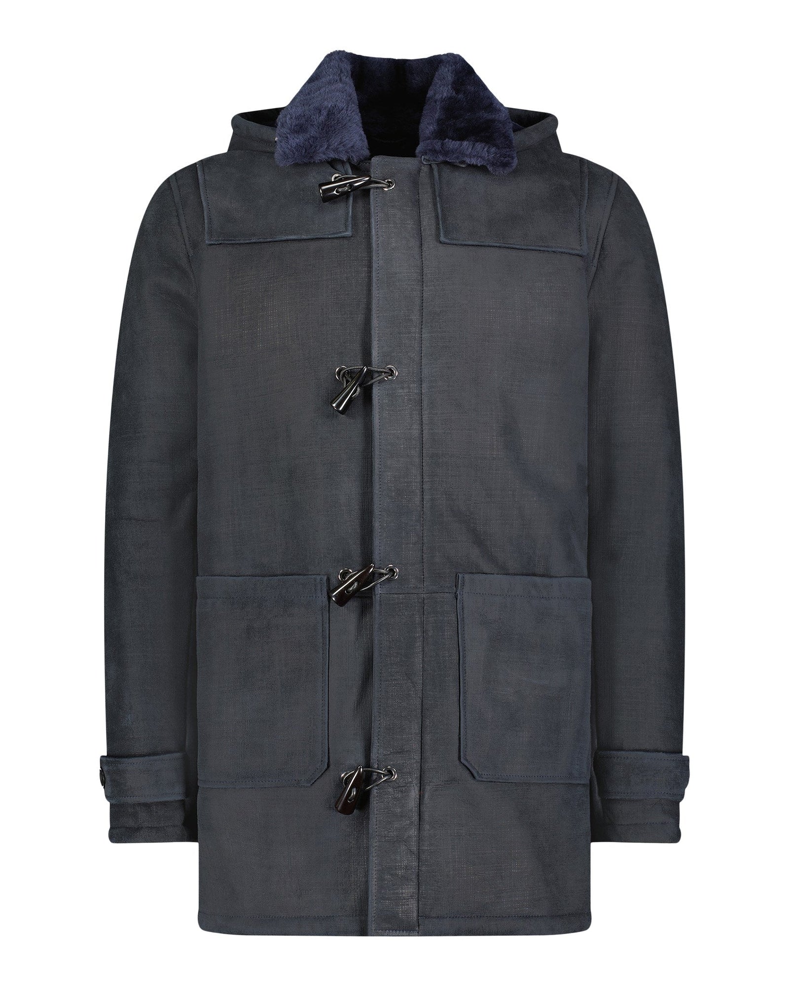 Merino Shearling Lamb Parka | Men | Navy Pattern