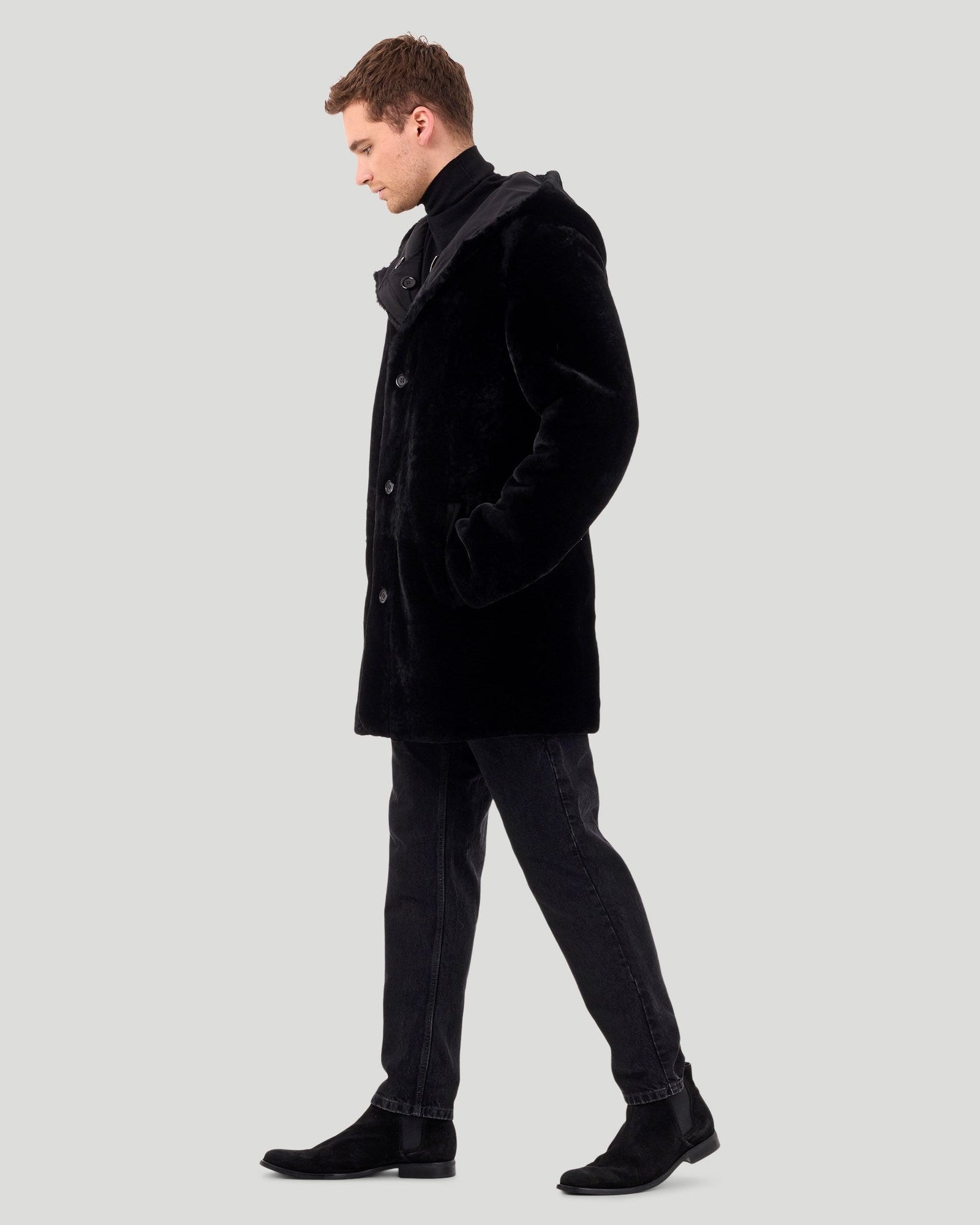 Reversible Select Shearling Lamb Parka | Men | Black x Black