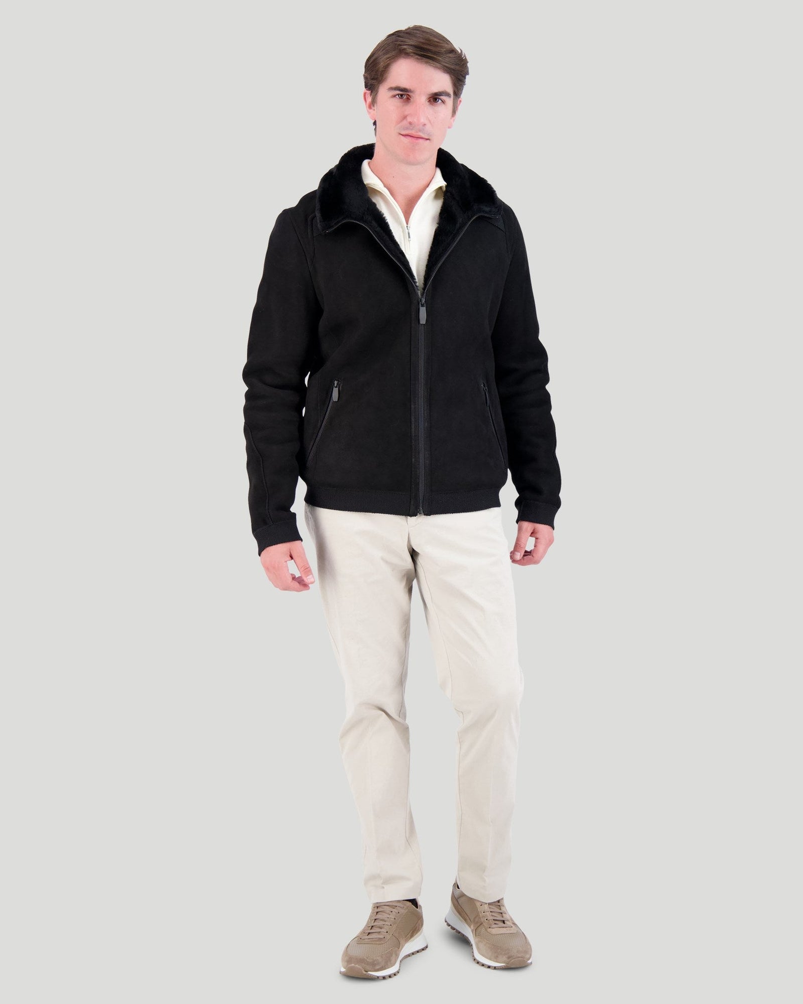 Select Shearling Lamb Jacket | Men | Black (V1)