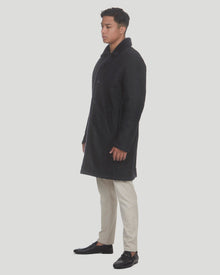 Select Shearling Lamb Short Coat | Men | Navy Pattern