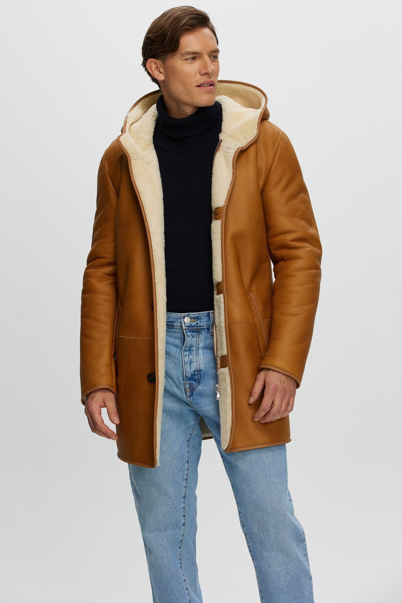 Shearling Lamb Parka | Men | Cognac