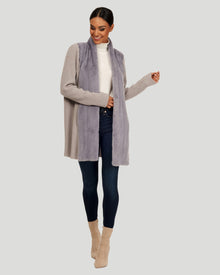 Mink And Cashmere Belted Jacket | Women | Gray Blue