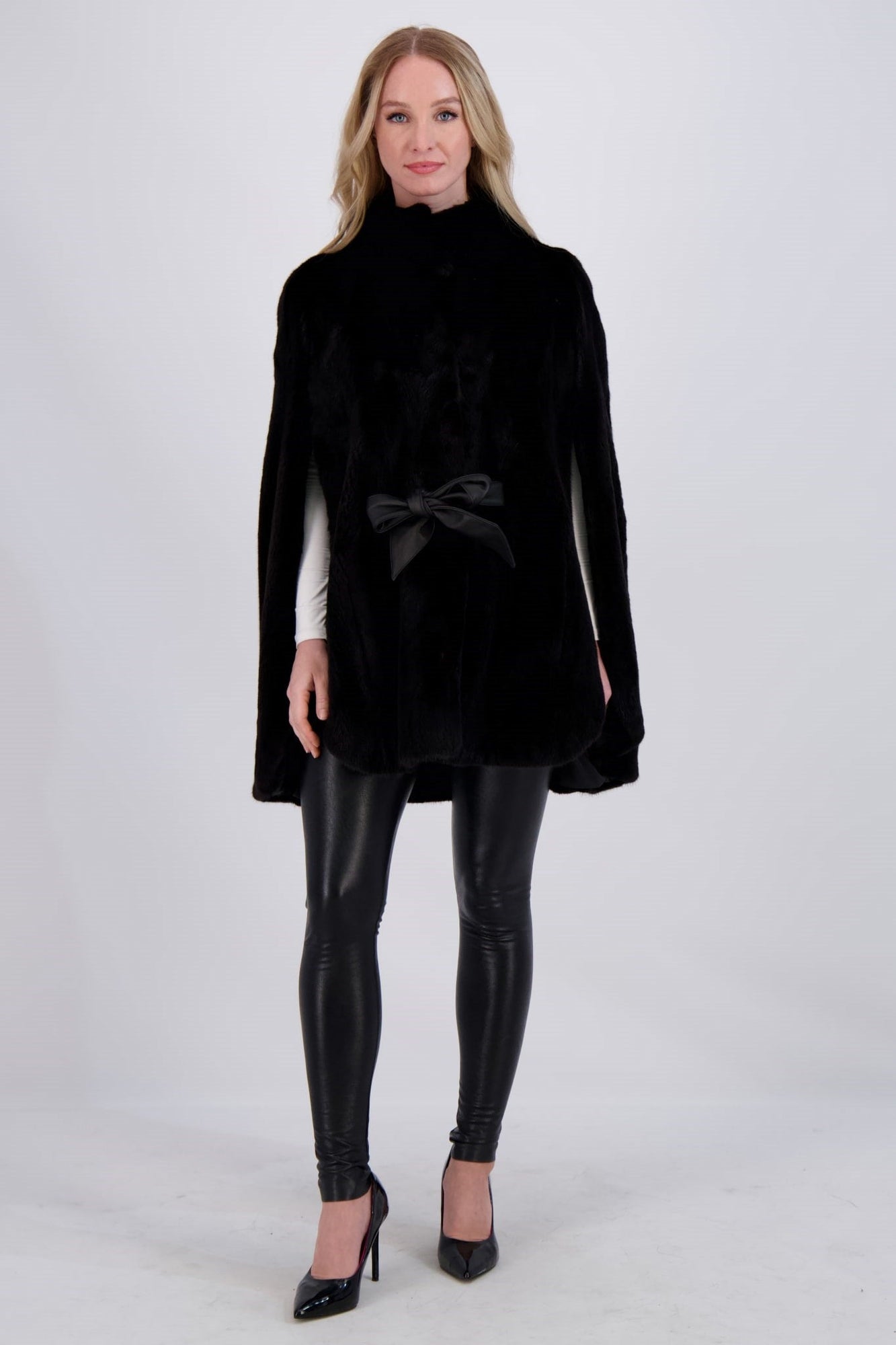 Mink Cape, Leather Belt | Women | Blackglama