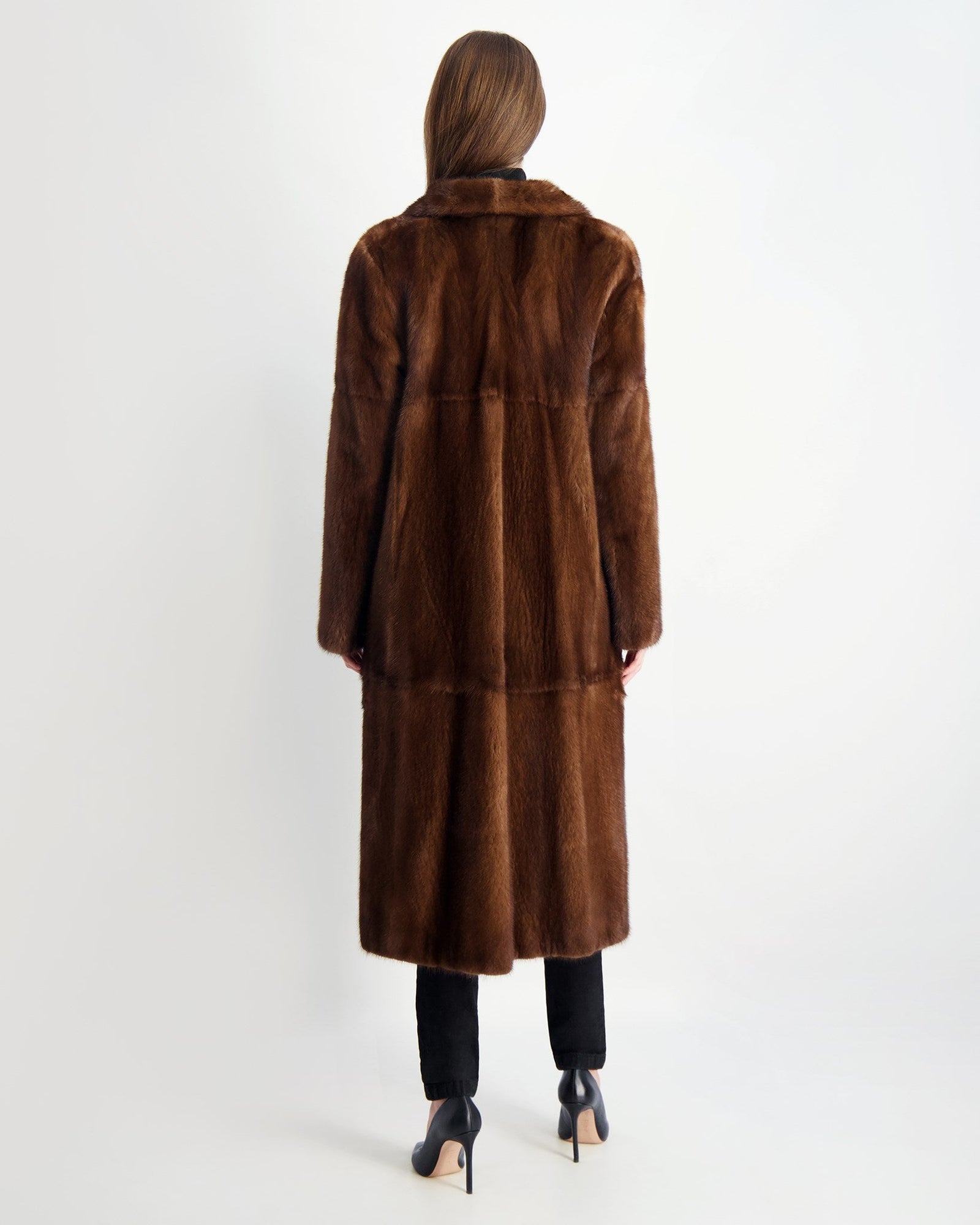 Mink Coat With Stand Collar | Women | Scanbrown