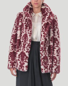 Mink Intarsia Jacket | Women | Red Paisley x Beige