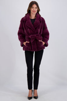 Mink Jacket, Mink Belt | Women | Magenta