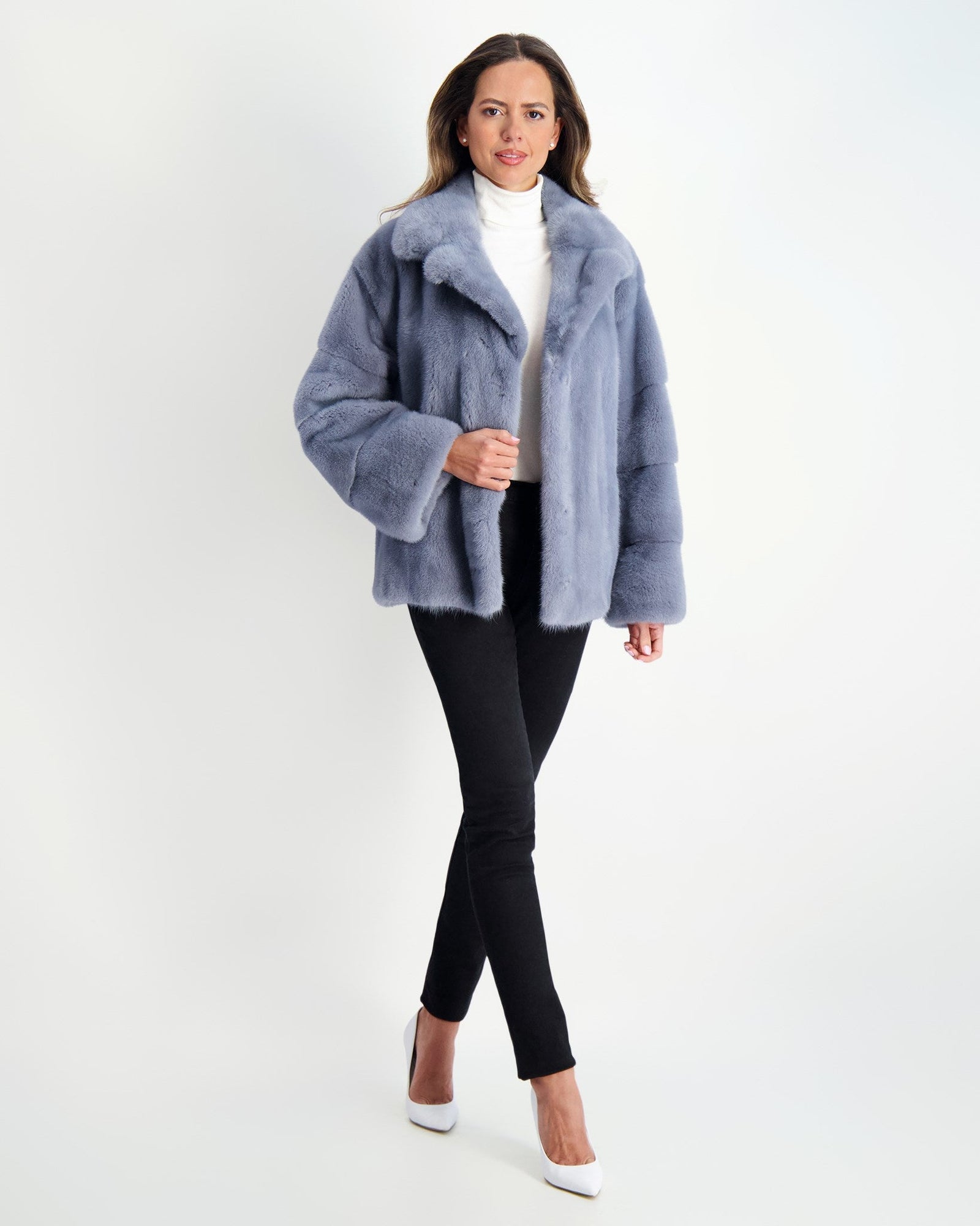 Mink Jacket | Women | Cadet Blue (V2)