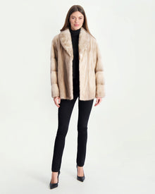 Mink Jacket | Women | Silver Blue x Mocha