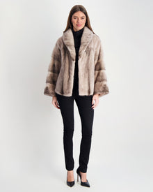 Mink Jacket | Women | Beige Cross (V1)