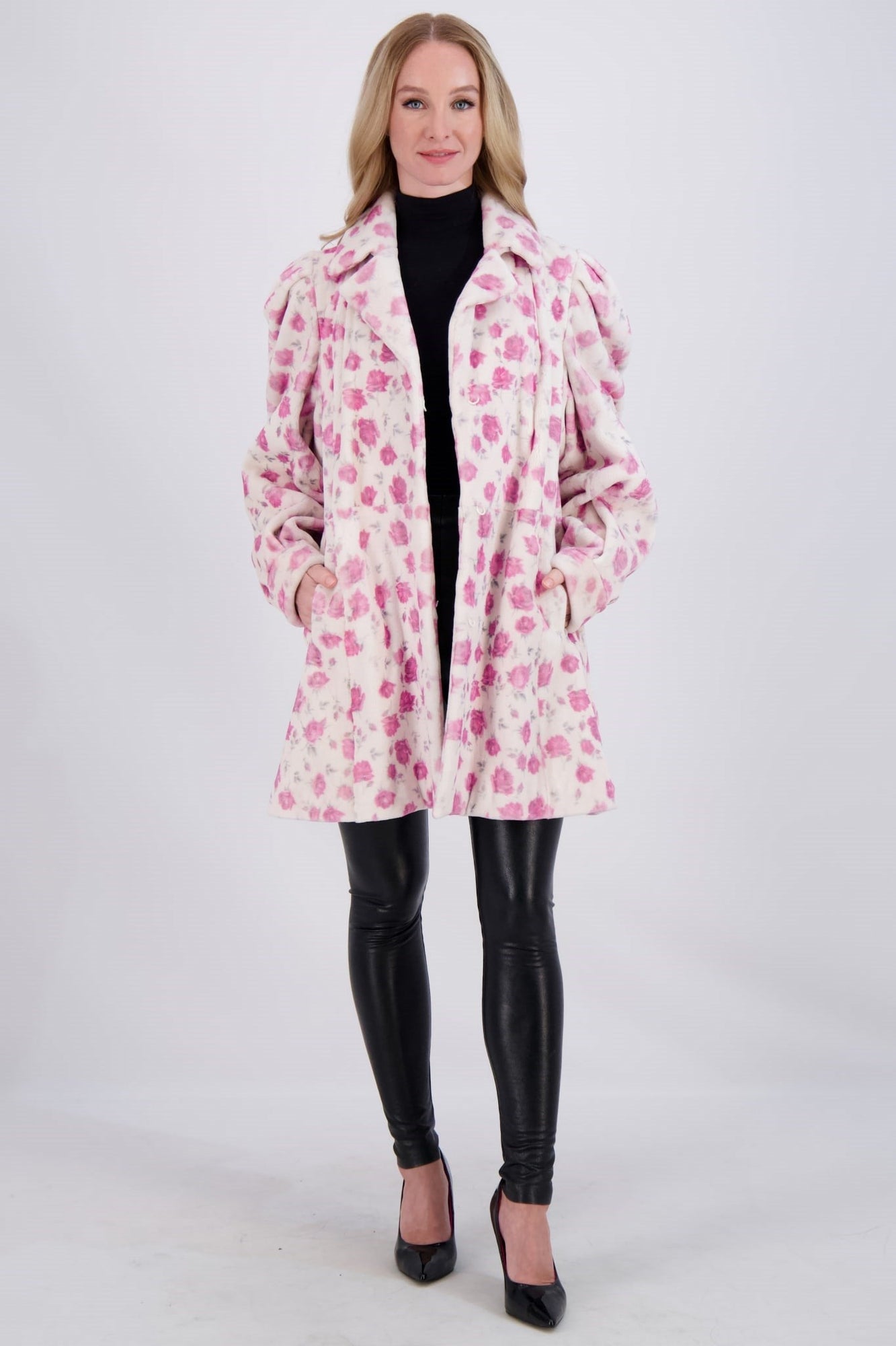 Mink Jacket | Women | White Floral Print