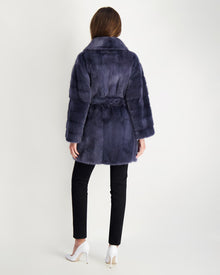 Mink Jacket With Belt | Women | Blue Jean (V1)