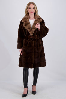 Mink Jacket With Sable Collar, Mink Belt | Women | Kastanie