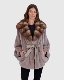 Mink Jacket With Stone Marten Collar | Stucco