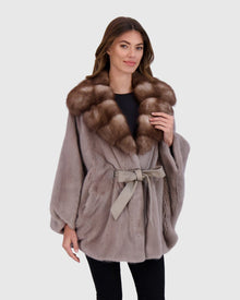 Mink Jacket With Stone Marten Collar | Stucco