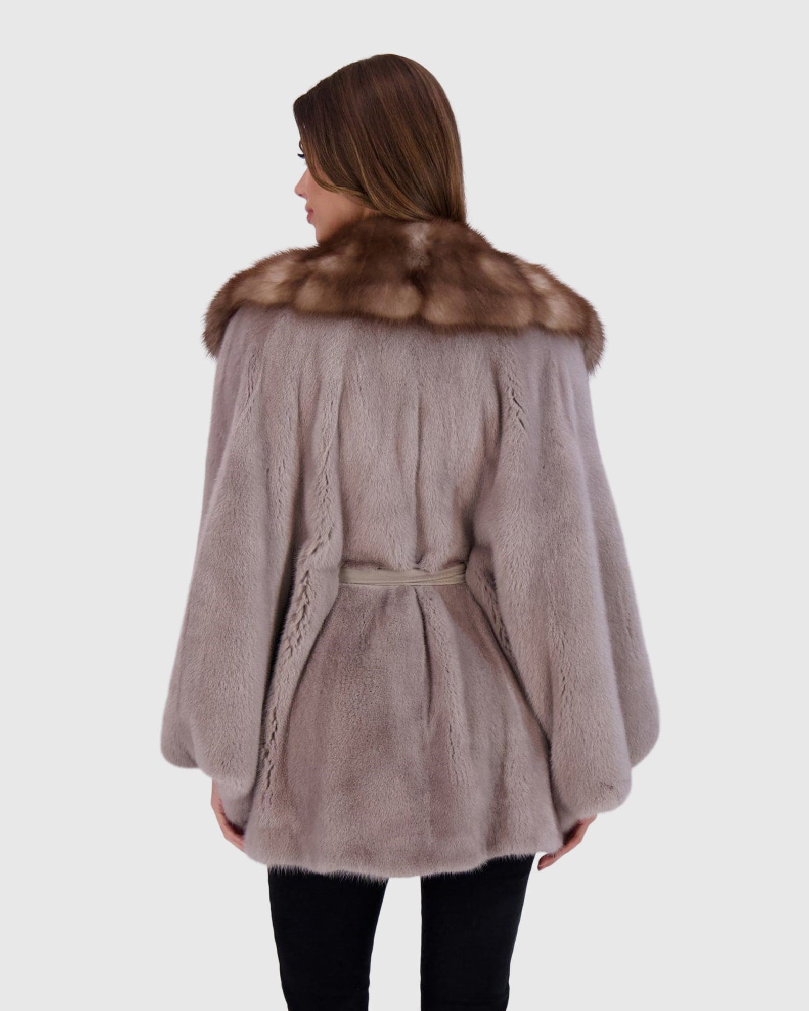 Mink Jacket With Stone Marten Collar | Stucco