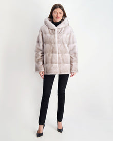 Mink Parka | Women | Silver Blue x White (V2)