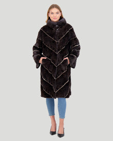 Mink Sections Short Coat | Women | Aurora