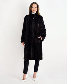 Mink Sections Short Coat | Women | Black (V1)