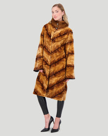 Mink Sections Short Coat | Women | Gold