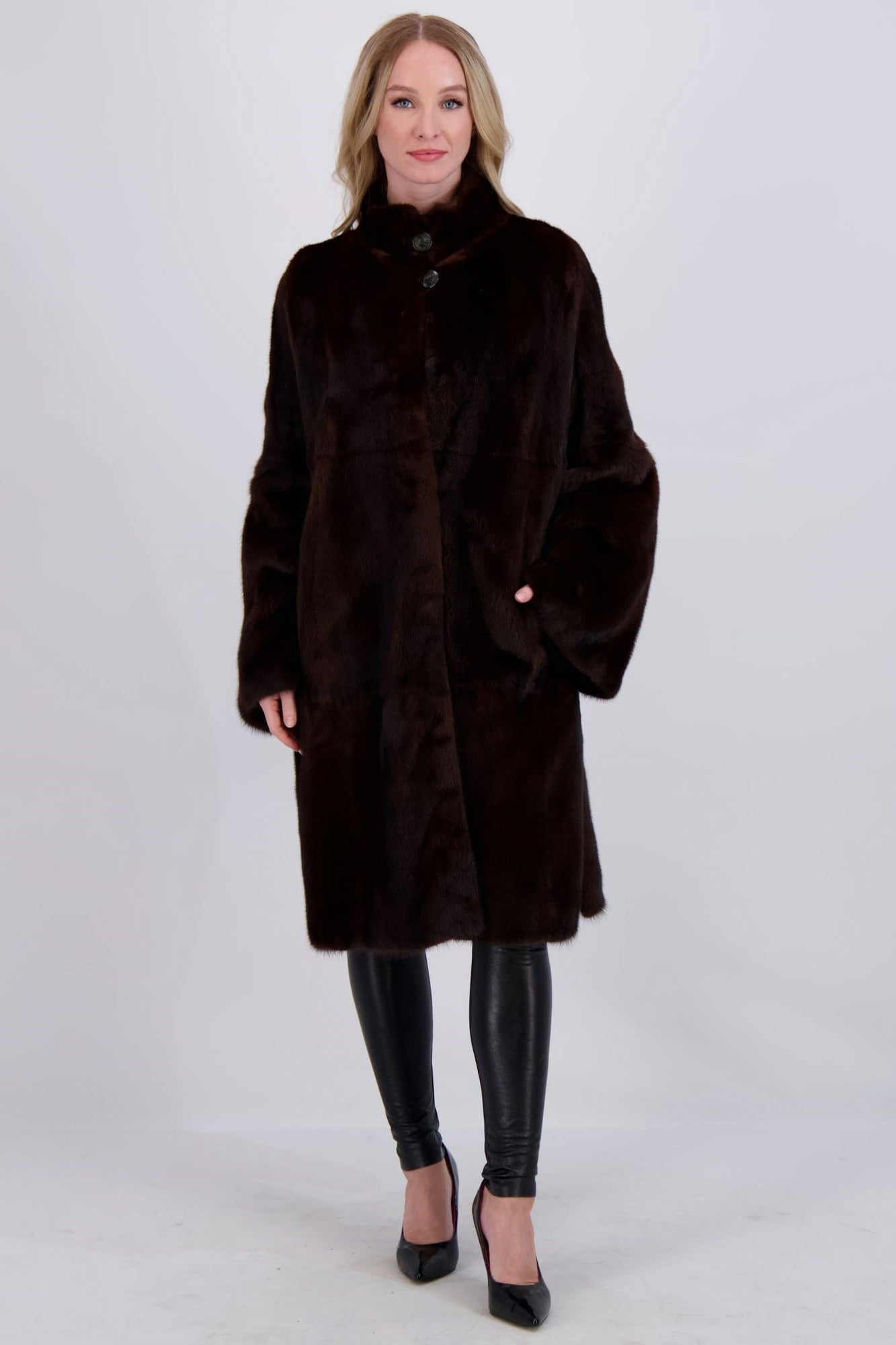 Mink Short Coat | Women | Mahogany (V1)