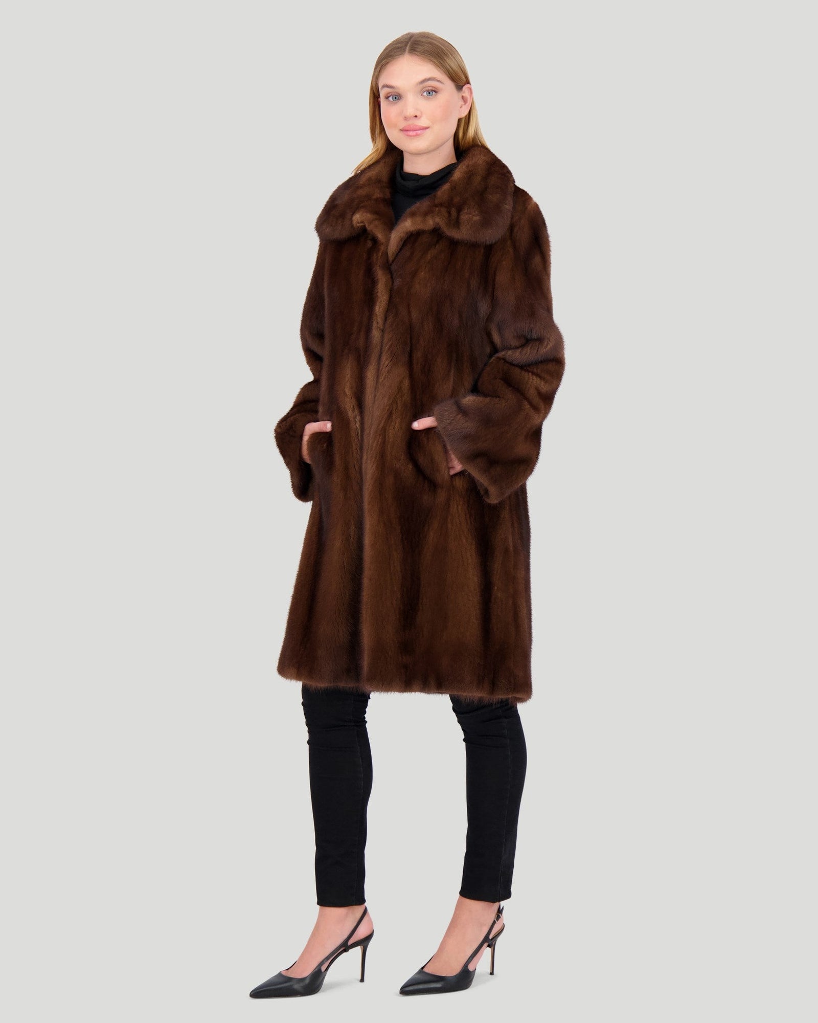 Mink Short Coat | Women | Scanbrown (V5)