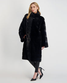 Mink Short Coat | Women | Navy