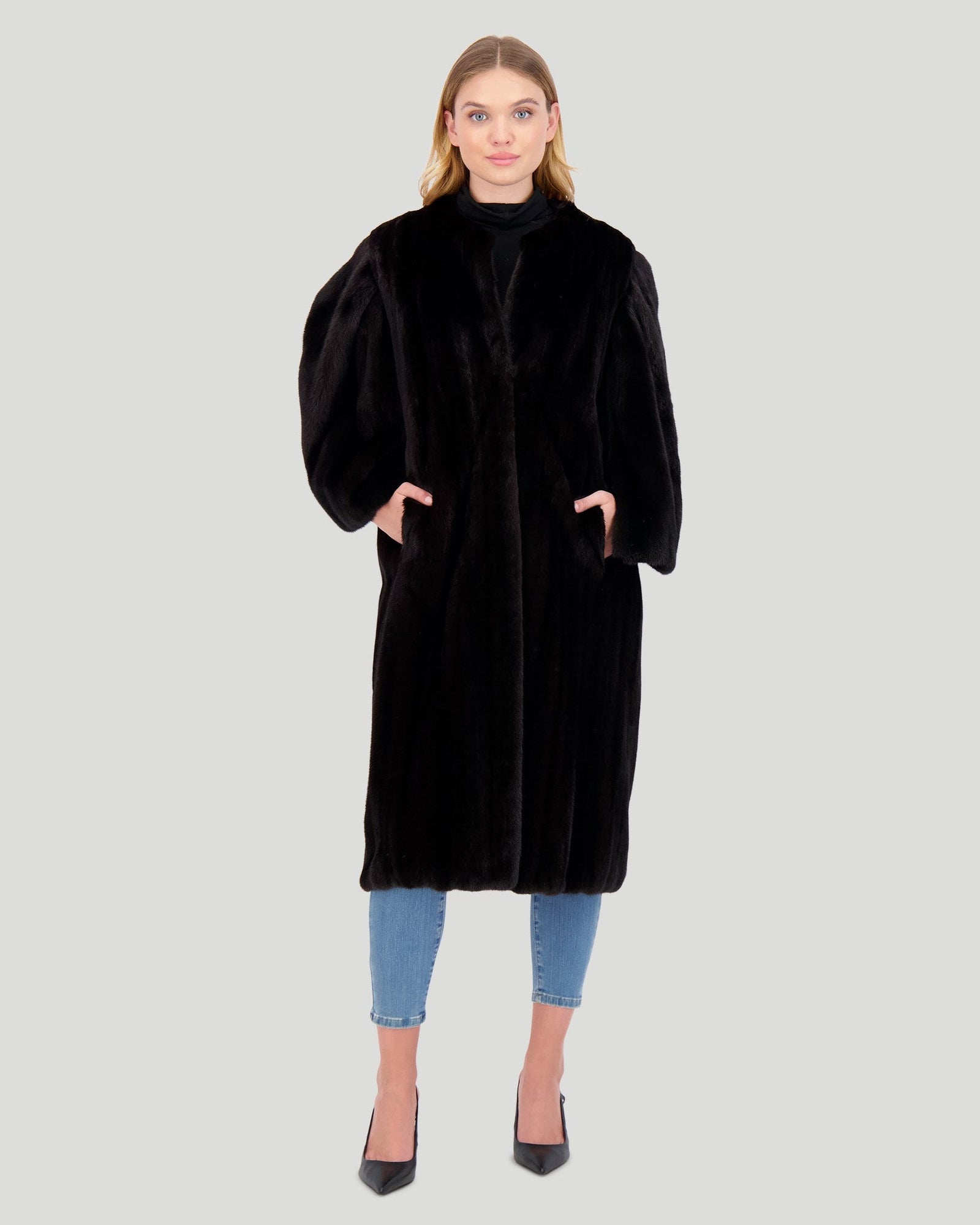 Mink Short Coat With Cape Top | Women | Ranch