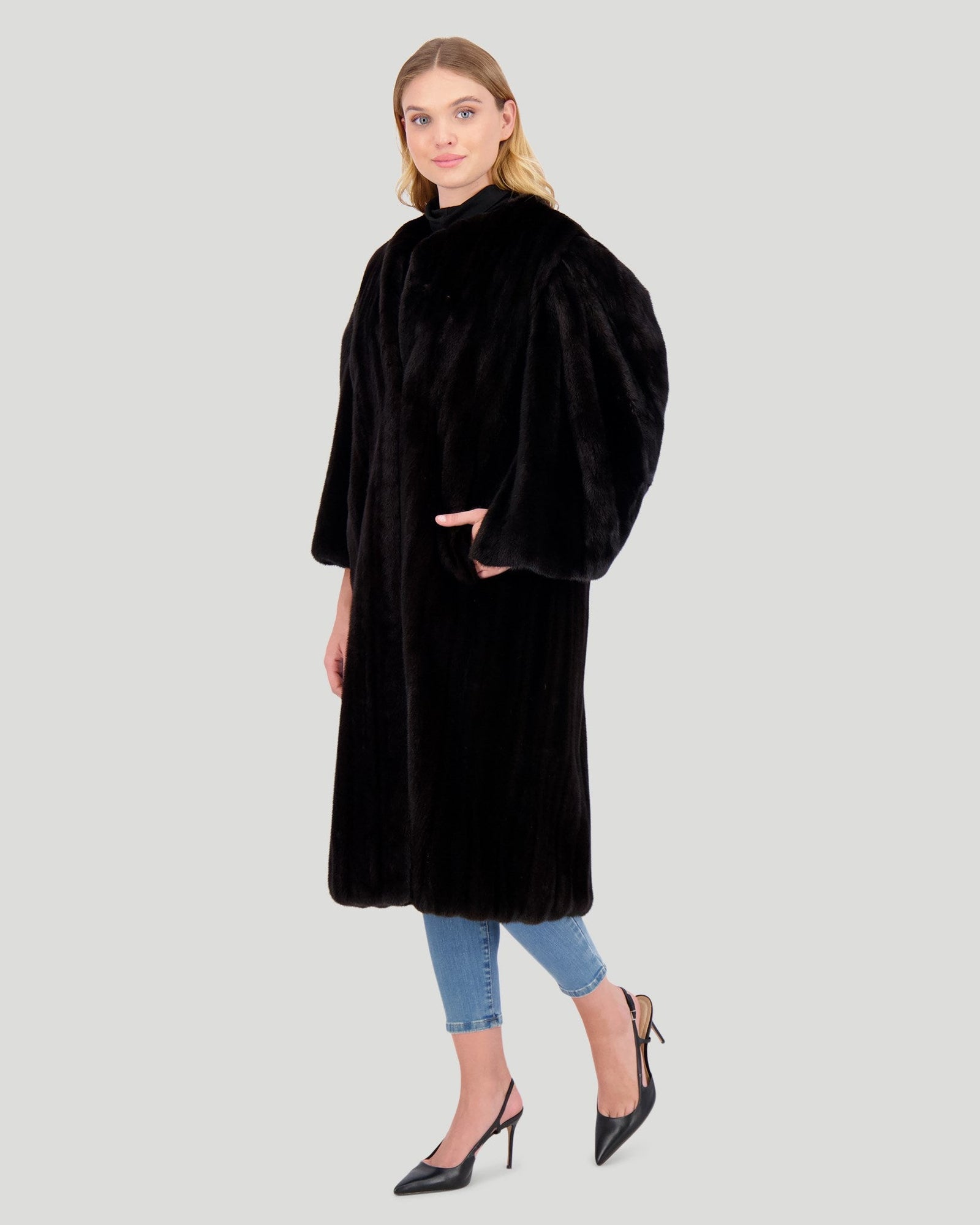 Mink Short Coat With Cape Top | Women | Ranch