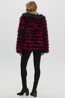 Mongolian (Tg) Shearling Lamb Jacket Reversible To Loro Piana Cashmere & Wool | Women | Fuschia x Black