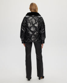 Quilted Jacket With Select Shearling Lamb Collar | Women | Black