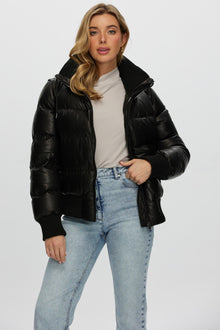 Quilted Leather Jacket With Detachable Sleeves | Women | Black