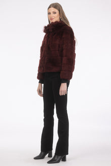 Reversible Merinillo Shearling Lamb Jacket With Cropped Sleeves | Women | Wine x Wine