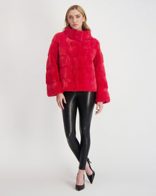 Reversible Mink Jacket | Women | Royal Red