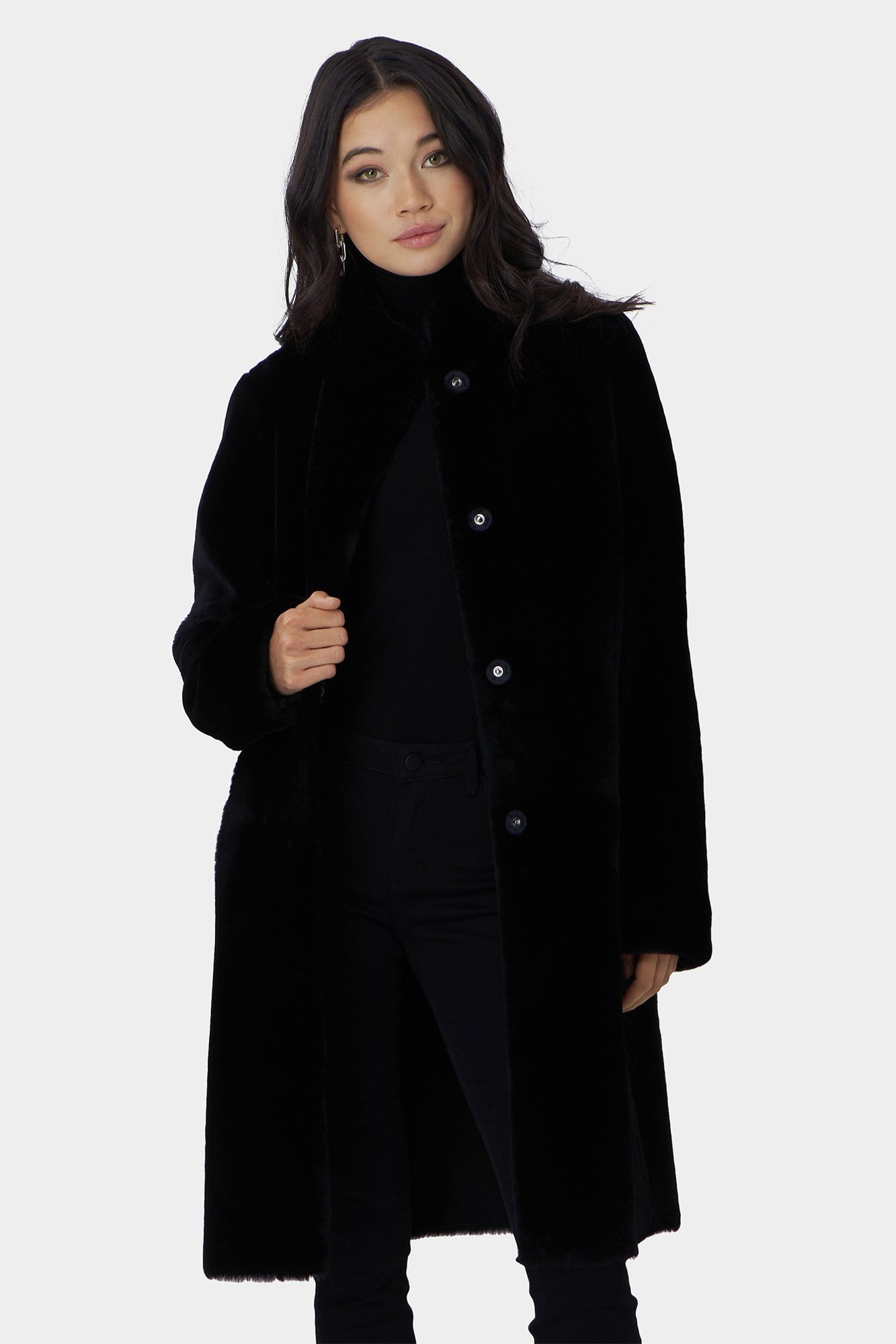 Reversible Select Shearling Lamb Short Coat | Women | Black