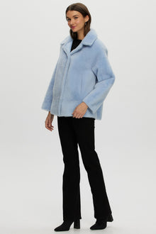 Reversible Shearling Lamb Jacket | Women | Light Blue