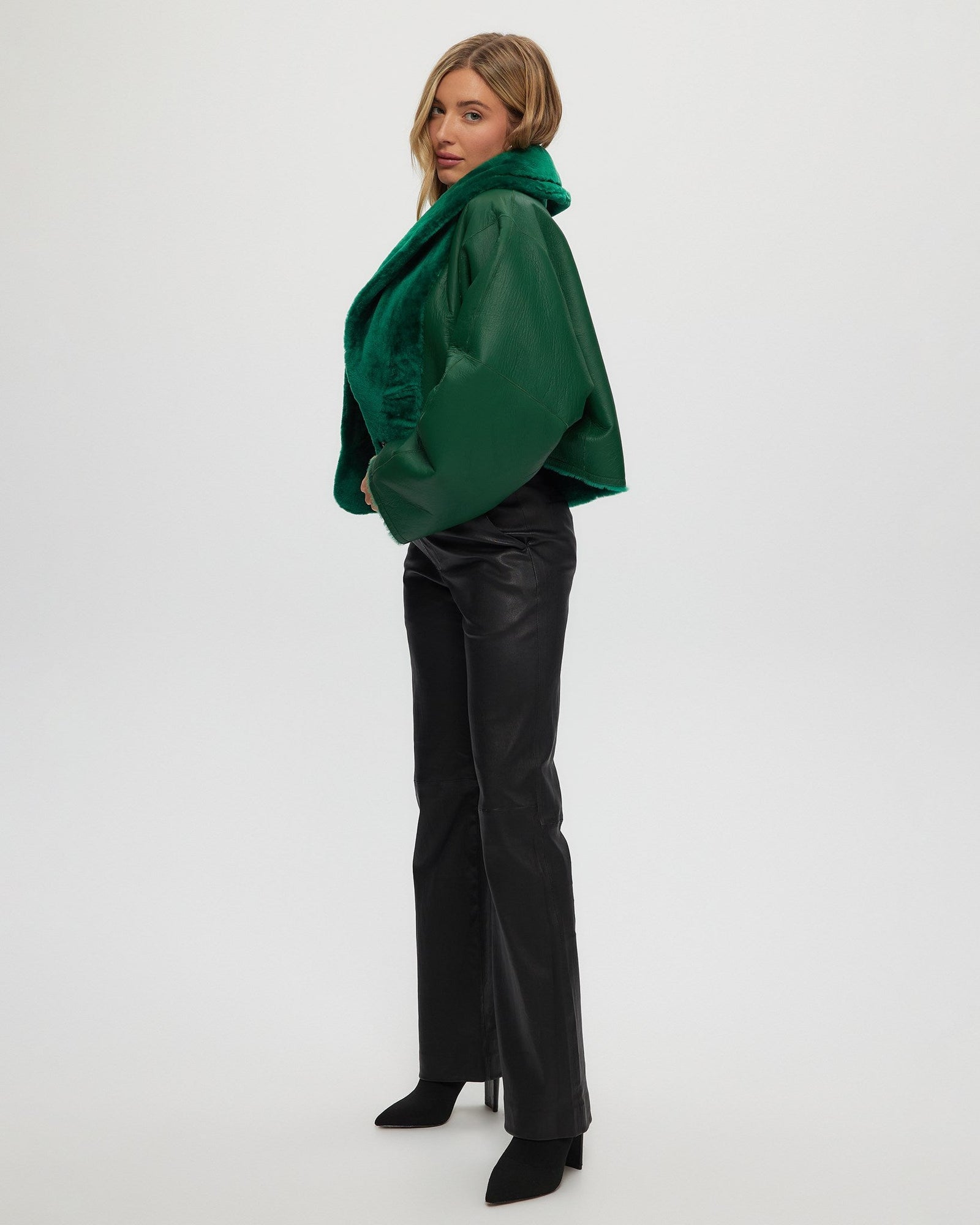 Reversible Shearling Lamb Jacket | Women | Green