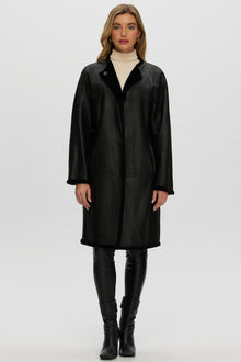 Reversible Shearling Lamb Short Coat | Women | Black