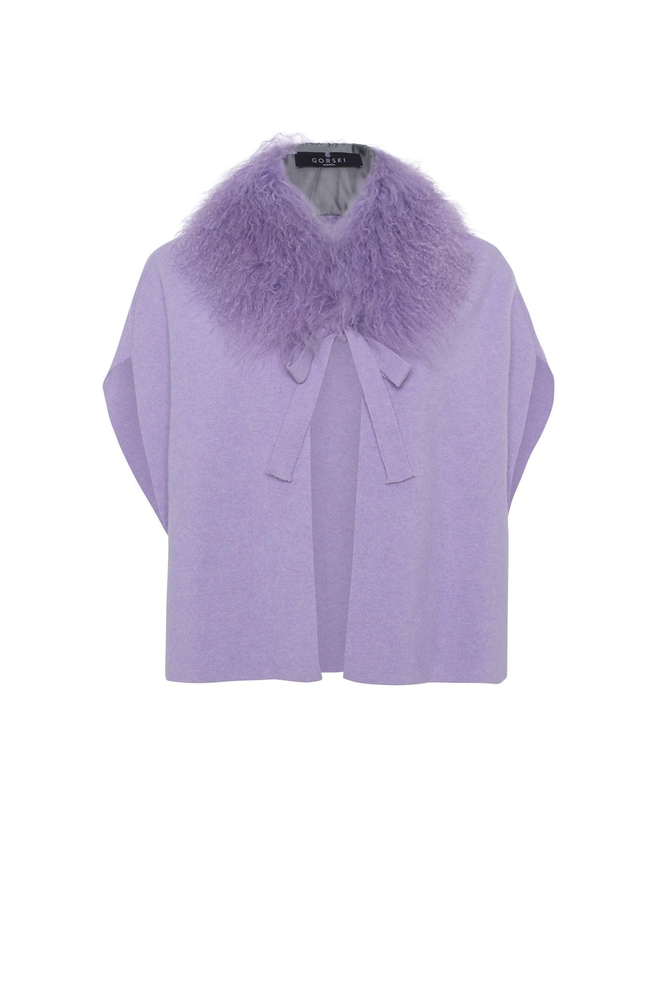 Select Cashmere And Merino Wool Blend Cape With Select Mongolian Lamb Trim | Women | Lilac