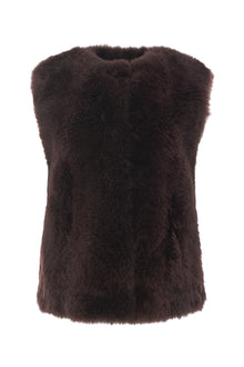 Select Cashmere Goat Collarless Vest | Women | Burgundy