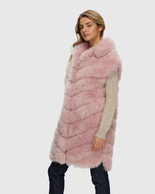 Select Cashmere Goat Diagonal Vest | Light Pink