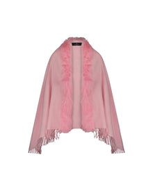 Select Cashmere Stole With Toscana Shearling Lamb Trim | Women | Light Pink