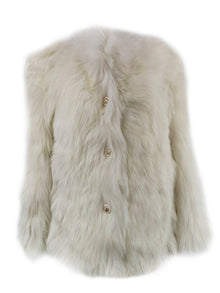 Select Lamb Collarless Jacket | Women | Ivory