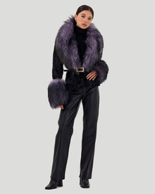 Select Lamb Jacket With Select Goat Collar & Cuffs | Women | Black x Lilac